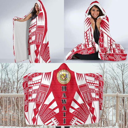 Hawaii Hooded Blanket - Polynesian Tattoo Flag