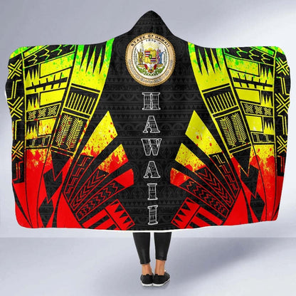 Hawaii Hooded Blanket - Polynesian Tattoo Reggae