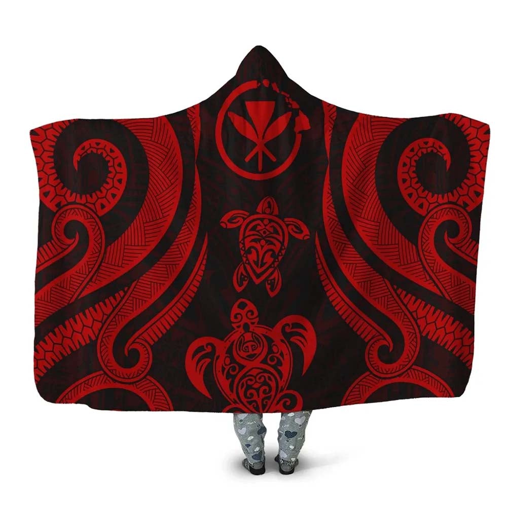 Hawaii Hooded Blanket - Red Tentacle Turtle