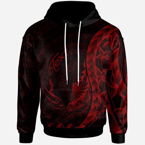 Hawaii Hoodie - Custom Personalised Polynesian Pattern Style Red Color