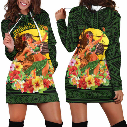 Hawaii Hoodie Dress - Aloha Hawaii Girl