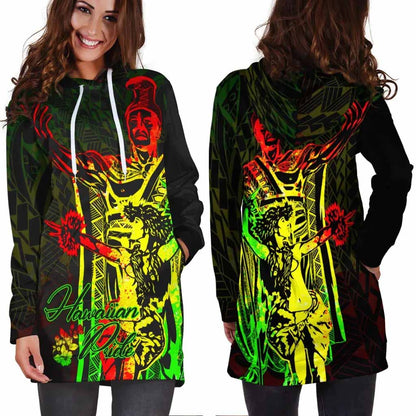 Hawaii Hoodie Dress - King Of Hawaii With Hawaiian Girls Reggae Version