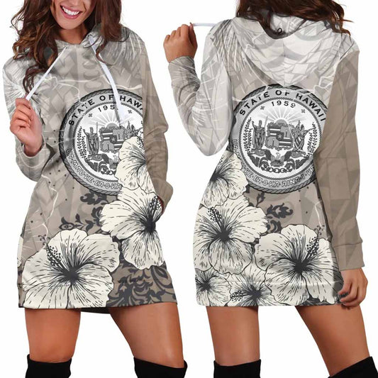 Hawaii Hoodie Dress -Vintage Luxury Floral Style