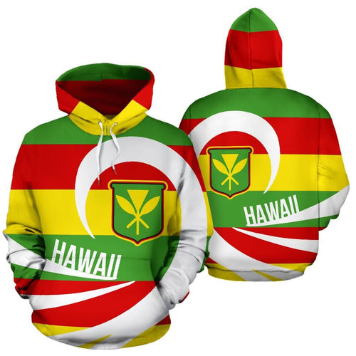 Hawaii Hoodie - Hawaii Kanaka Maoli Flag Roll Into