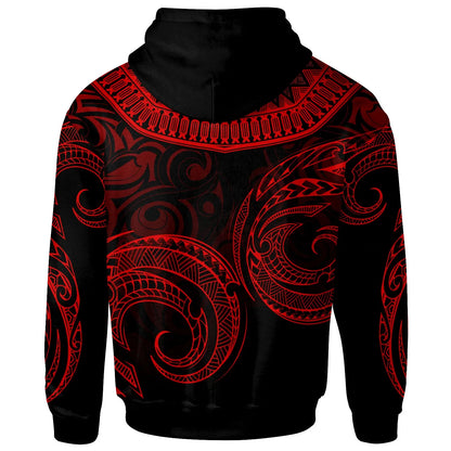Hawaii Hoodie - Palm Leaf Texture Red