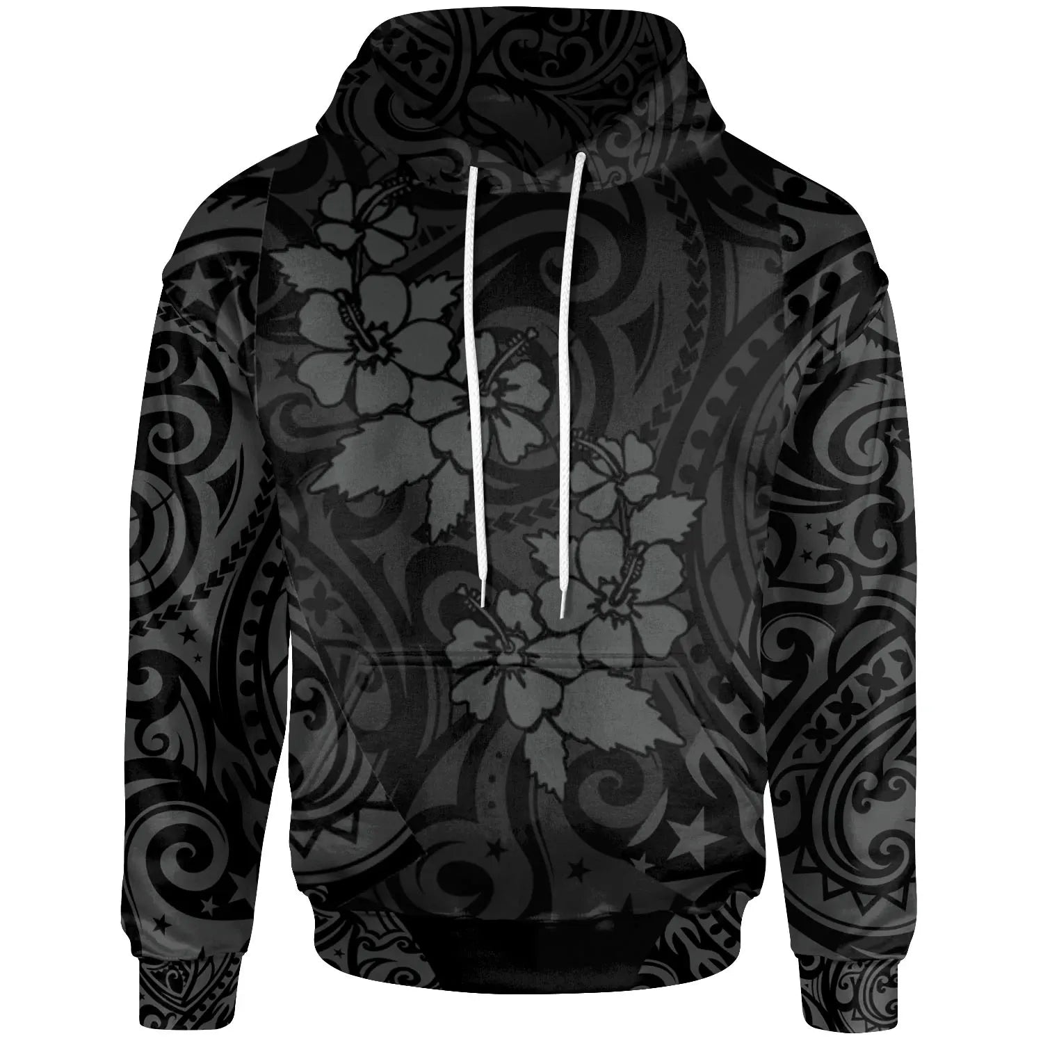 Hawaii Hoodie - Hawaii Hibiscus Polynesian Tattoo Gray