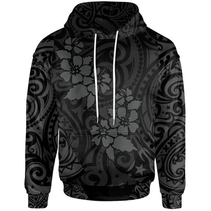 Hawaii Hoodie - Hawaii Hibiscus Polynesian Tattoo Gray