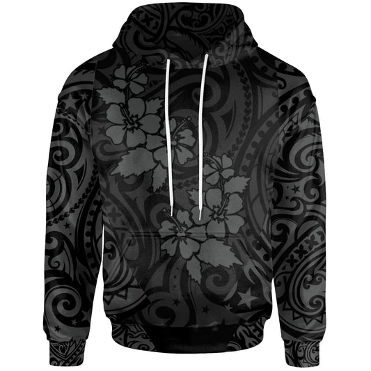 Hawaii Hoodie - Hawaii Hibiscus Polynesian Tattoo Gray
