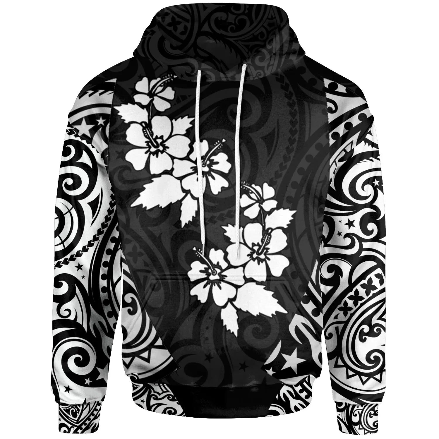 Hawaii Hoodie - Hawaii Hibiscus Polynesian Tattoo White