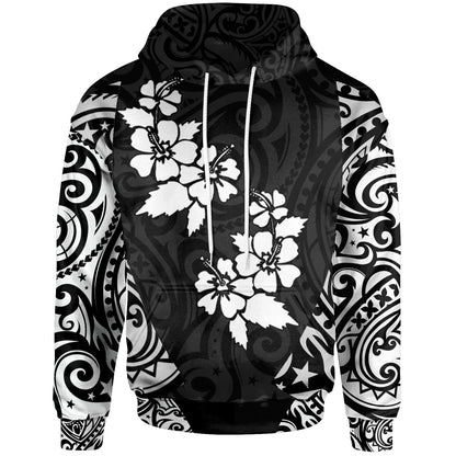 Hawaii Hoodie - Hawaii Hibiscus Polynesian Tattoo White