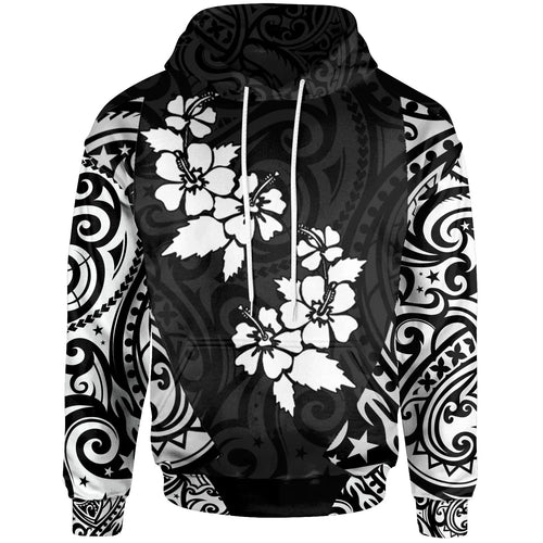 Hawaii Hoodie - Hawaii Hibiscus Polynesian Tattoo White