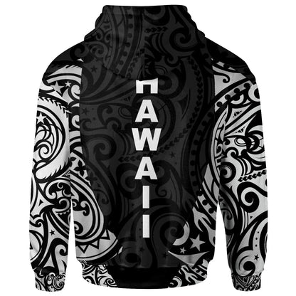 Hawaii Hoodie - Hawaii Hibiscus Polynesian Tattoo White