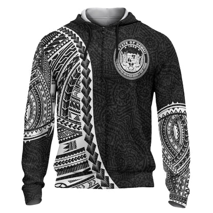 Hawaii Hoodie - Polynesian Patterns nd Map