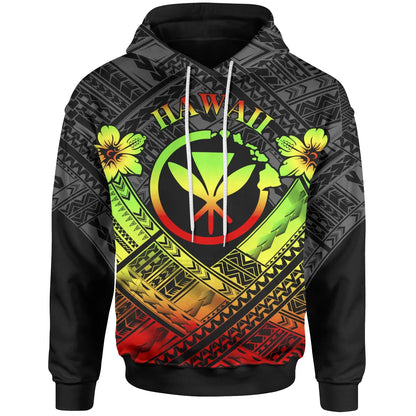Hawaii Hoodie - Reggae Kanaka Maoli Polynesian Patterns