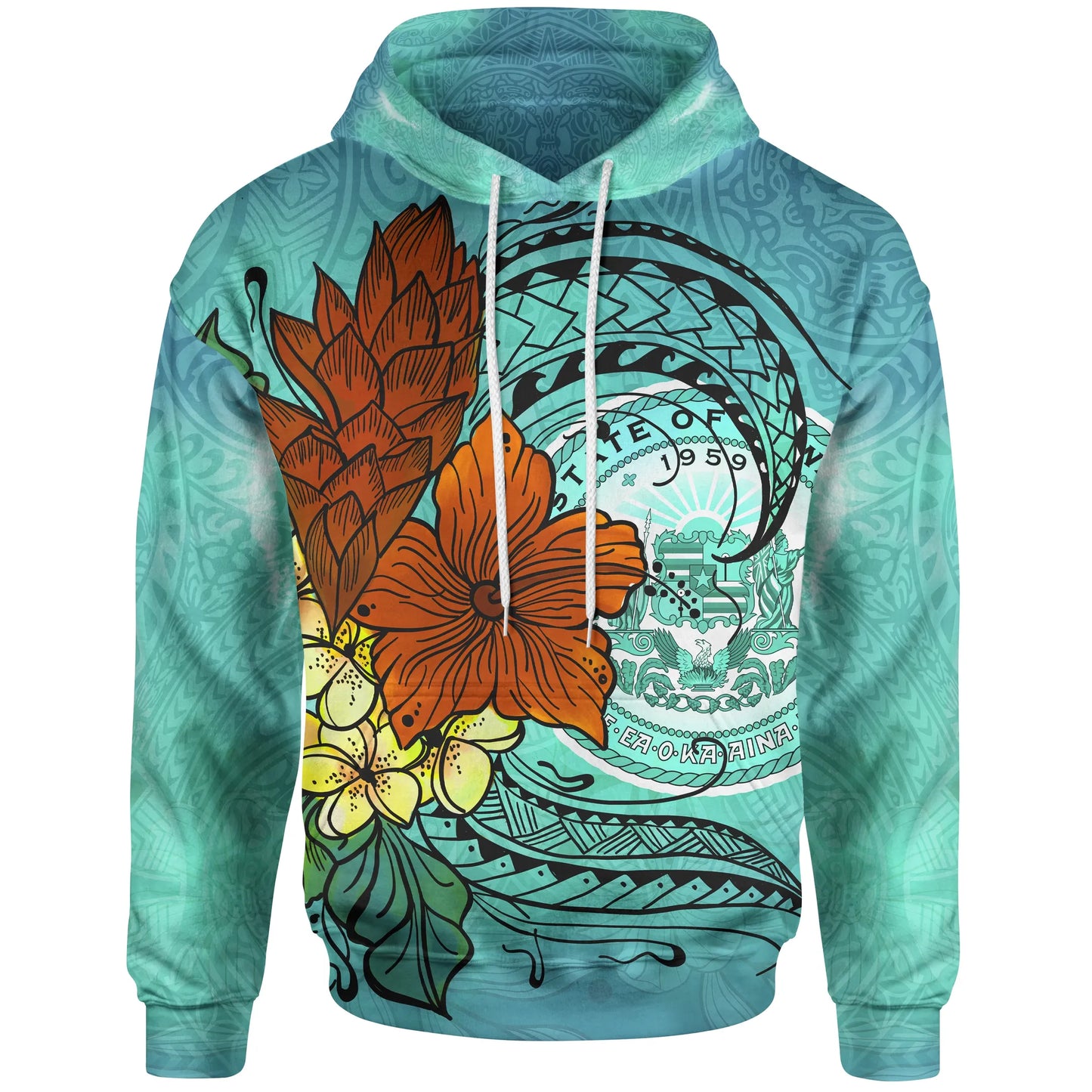 Hawaii Hoodie - Tropical Flowers Style