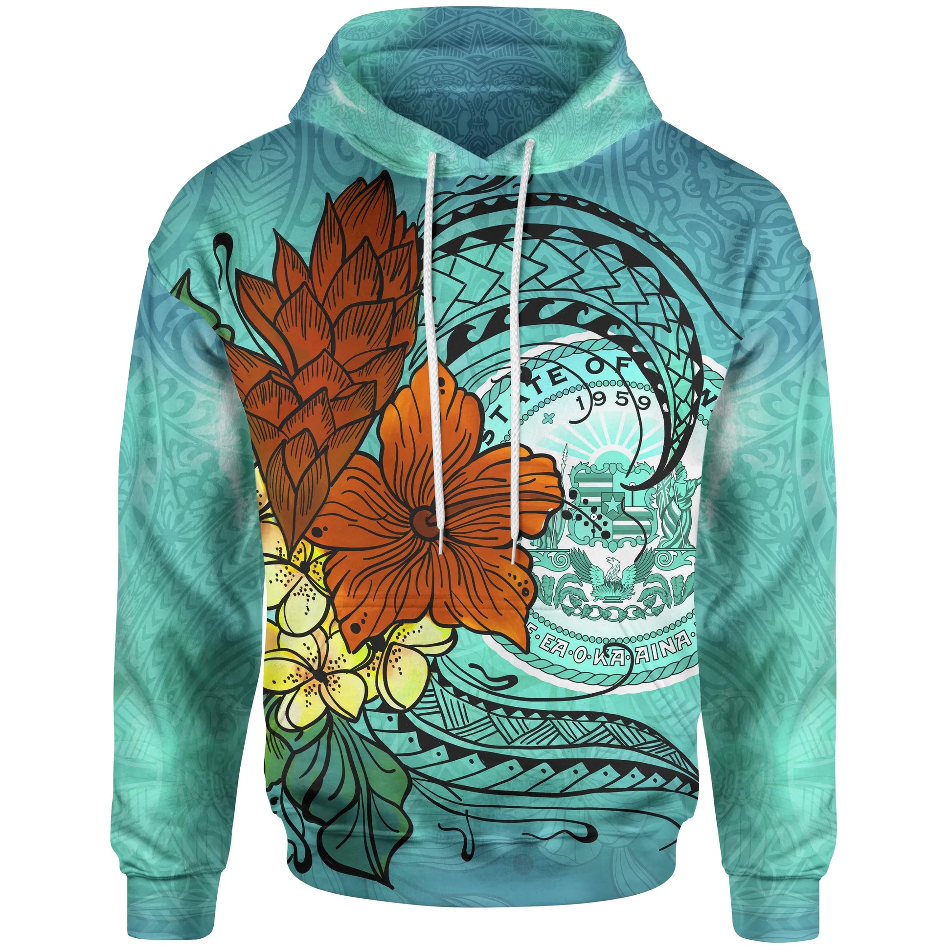 Hawaii Hoodie - Tropical Flowers Style