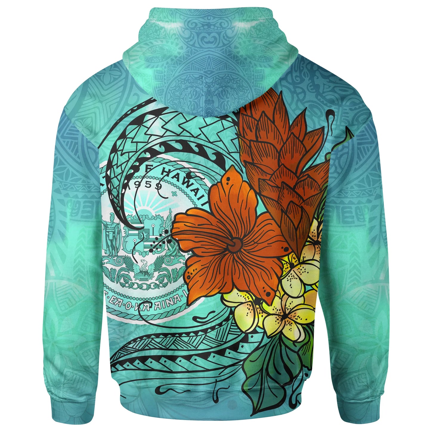 Hawaii Hoodie - Tropical Flowers Style