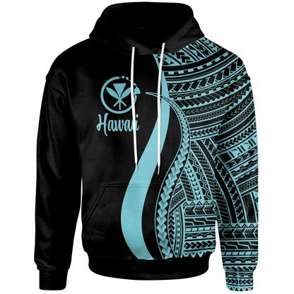 Hawaii Hoodie Turquoise - Tentacle Tribal Pattern