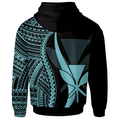 Hawaii Hoodie Turquoise - Tentacle Tribal Pattern