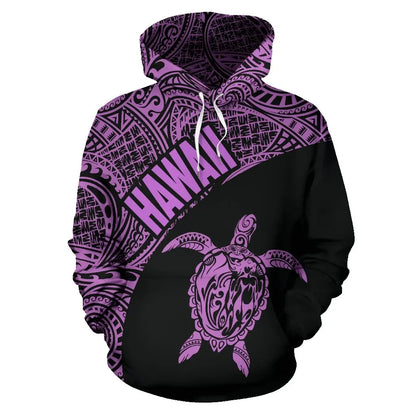 Hawaii Hoodie - Hawaii Turtle Mermaid Polynesian Tattoo Purple Version