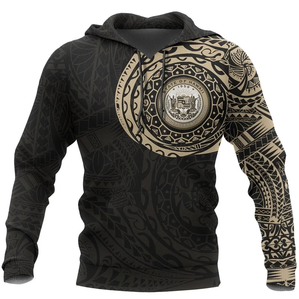 Hawaii Hoodie - Hawaii Seal Polynesian Tattoo Style