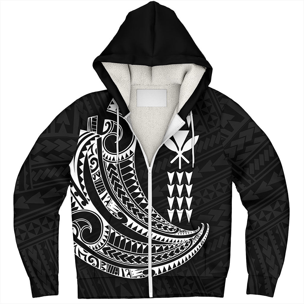 Hawaii Sherpa Hoodie Kanaka Kakau Polynesian Tattoo