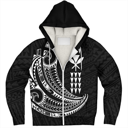 Hawaii Sherpa Hoodie Kanaka Kakau Polynesian Tattoo
