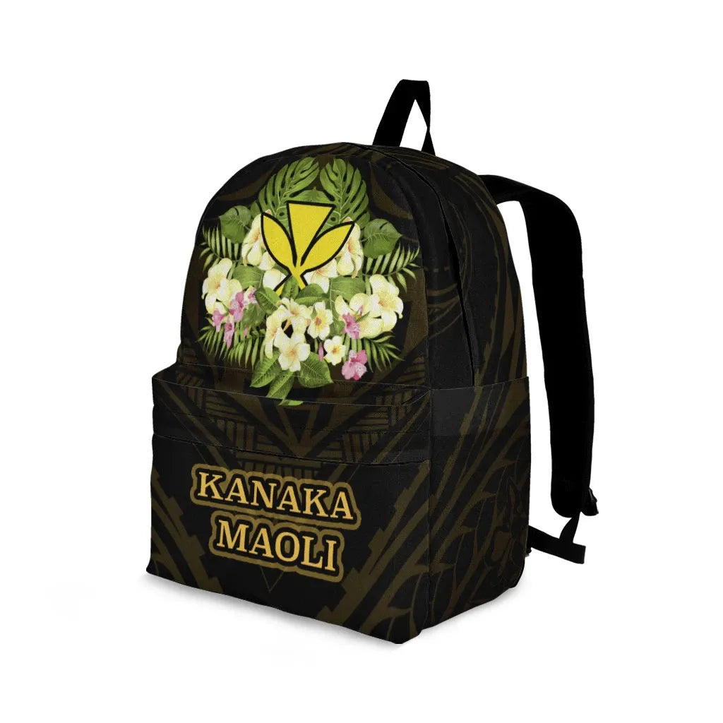 Hawaii Kanaka Maoli Backpack - Polynesian Gold Patterns Collection