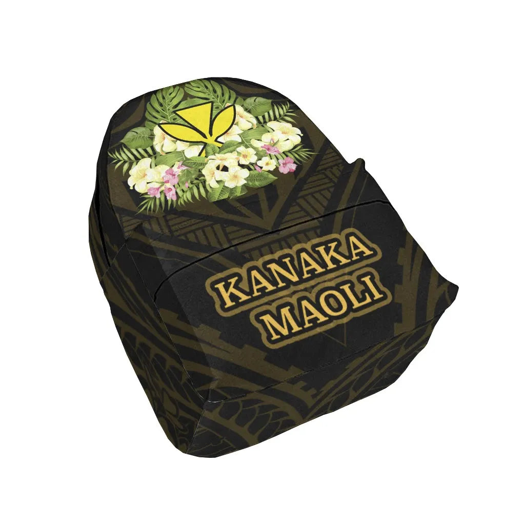 Hawaii Kanaka Maoli Backpack - Polynesian Gold Patterns Collection