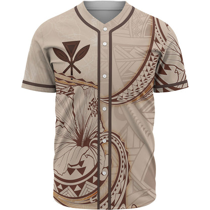 Hawaii Kanaka Maoli Baseball Shirt - Hibiscus Flowers Vintage Style