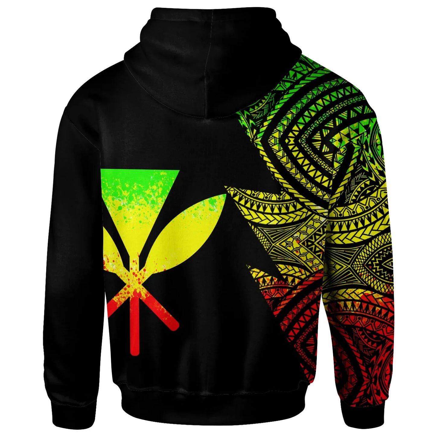 Hawaii Kanaka Maoli Custom Personalized Hoodie - Flash Style Reggae