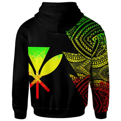 Hawaii Kanaka Maoli Custom Personalized Hoodie - Flash Style Reggae