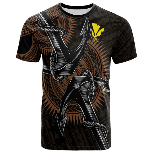 Hawaii Kanaka Maoli Custom Personalized T-Shirt - Black Anchor Circle Pattern