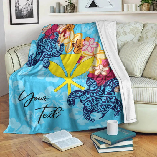 Hawaii Kanaka Maoli Custom Personalised Premium Blanket - Tropical Style