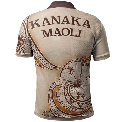 Hawaii Kanaka Maoli Polo Shirt - Hibiscus Flowers Vintage