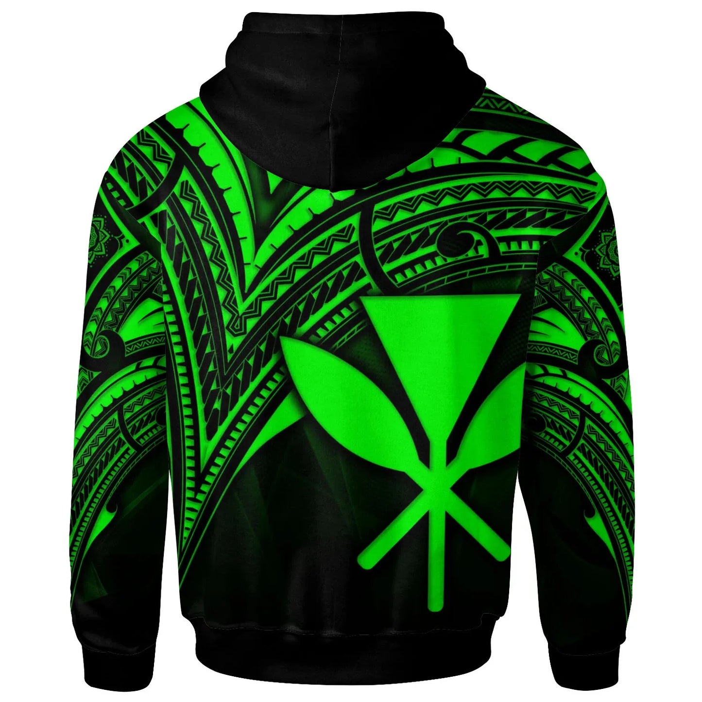 Hawaii Kanaka Maoli Hoodie - Green Color Cross Style