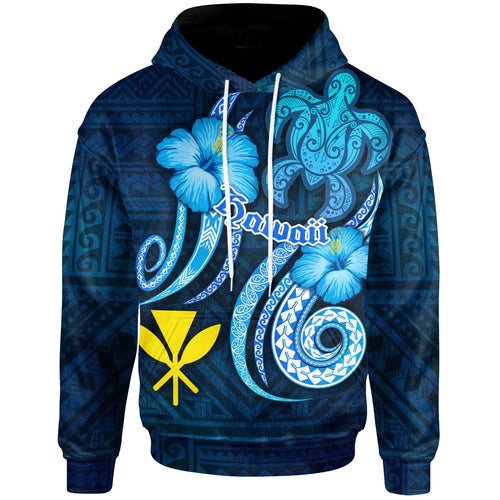 Hawaii Kanaka Maoli Hoodie - Turtle and Tribal Tattoo Of Polynesian