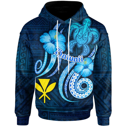 Hawaii Kanaka Maoli Hoodie - Turtle and Tribal Tattoo Of Polynesian