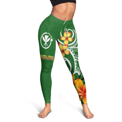 Hawaii Kanaka Maoli Legging - Hawaiian Spirit Green