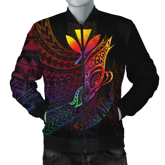 Hawaii Kanaka Maoli Bomber Jacket - Butterfly Polynesian Style