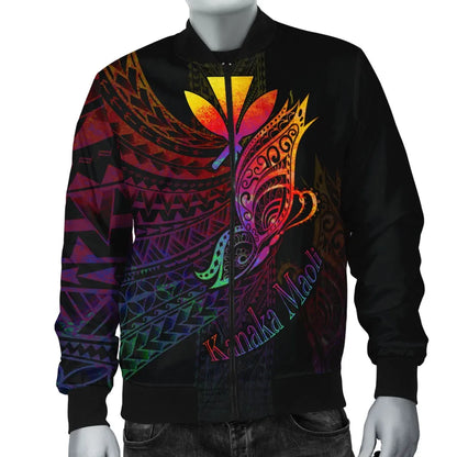 Hawaii Kanaka Maoli Bomber Jacket - Butterfly Polynesian Style