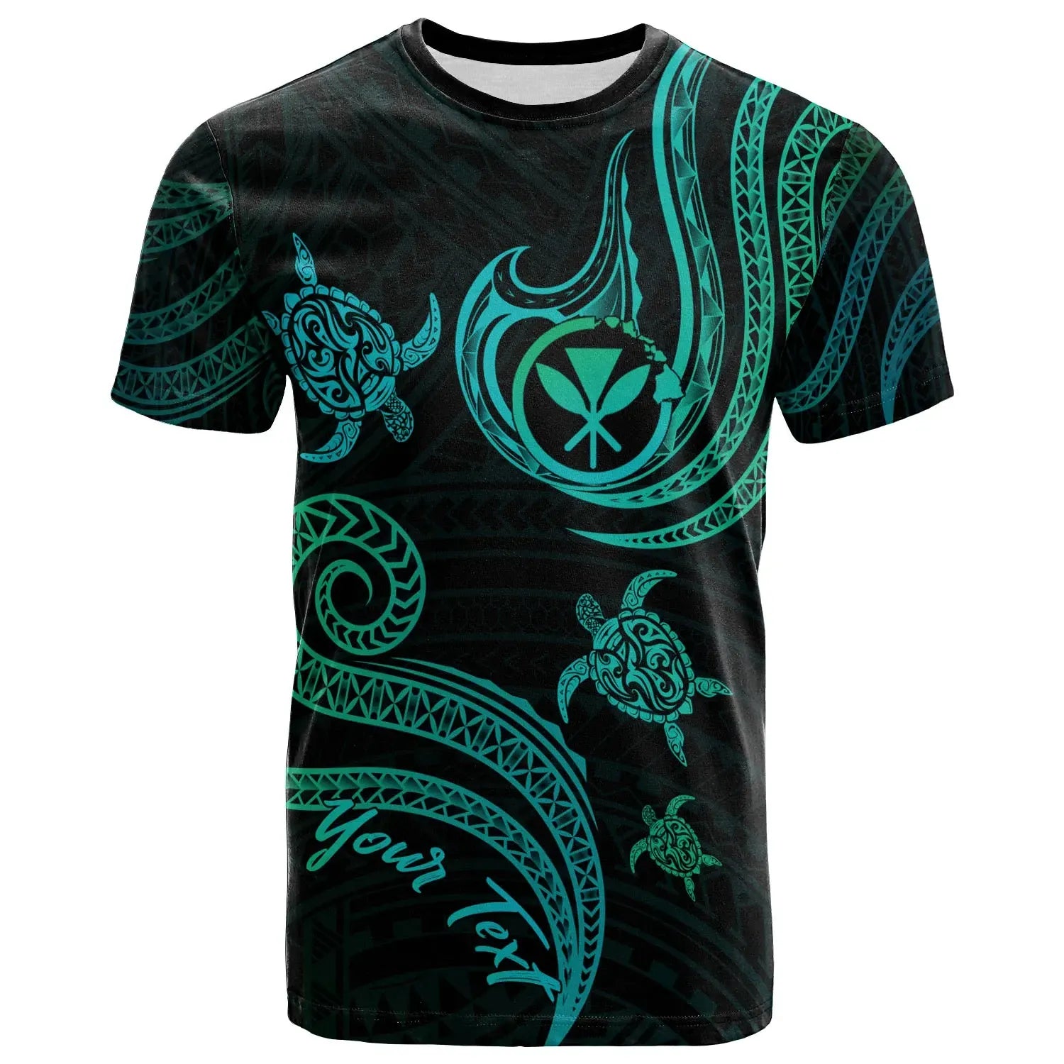 Hawaii (Kanaka Maoli) Personalised Custom T-Shirt - Polynesian Turtle With Pattern