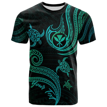 Hawaii (Kanaka Maoli) Personalised Custom T-Shirt - Polynesian Turtle With Pattern