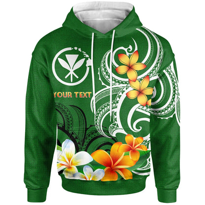 Hawaii Kanaka Maoli Personalised Hoodie - Hawaiian Spirit Green