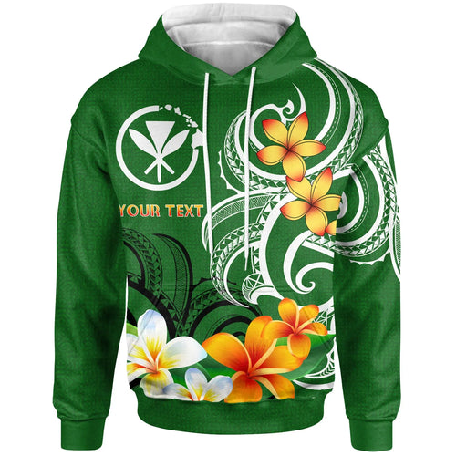 Hawaii Kanaka Maoli Personalised Hoodie - Hawaiian Spirit Green