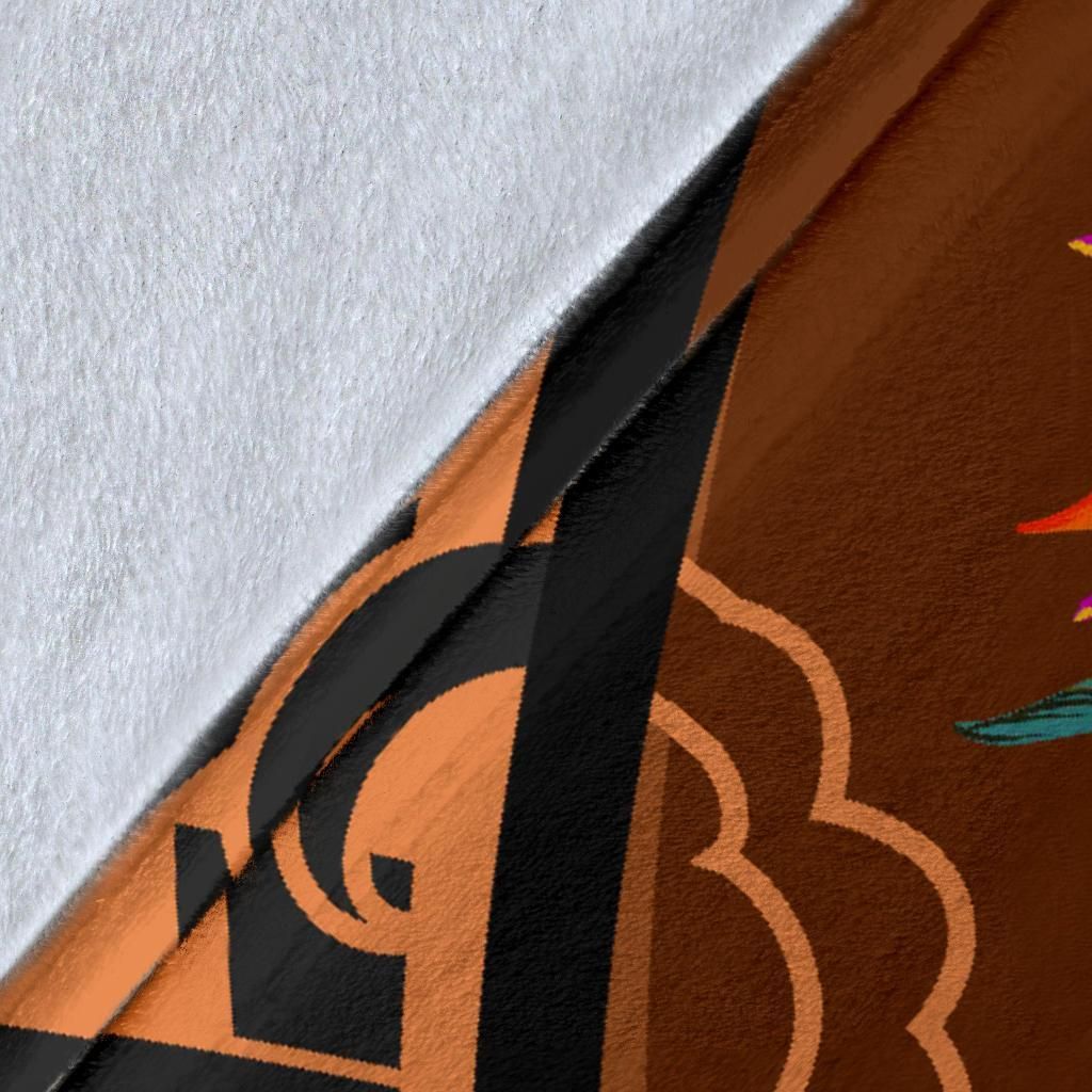 Hawaii Kanaka Maoli Premium Blanket - Polynesian Hook And Hibiscus