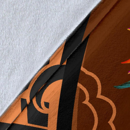 Hawaii Kanaka Maoli Premium Blanket - Polynesian Hook And Hibiscus