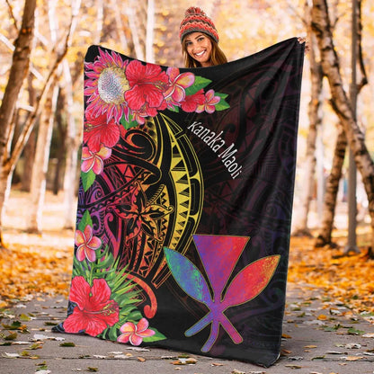 Hawaii Kanaka Maoli Premium Blanket - Tropical Hippie Style
