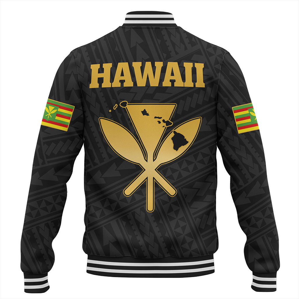 Hawaii Baseball Jacket Kanaka Maoli Floral Puakenikeni Lei