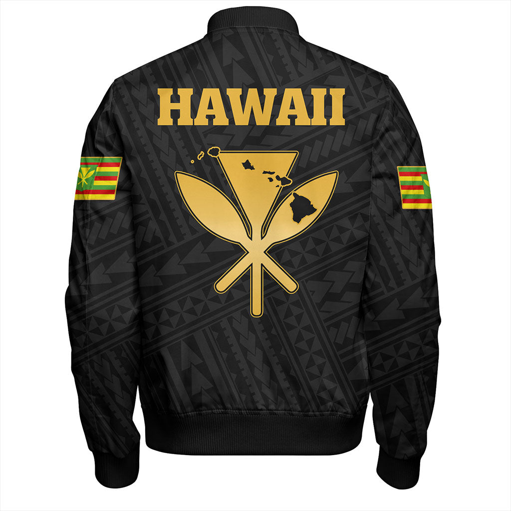 Hawaii Bomber Jacket Kanaka Maoli Floral Puakenikeni Lei